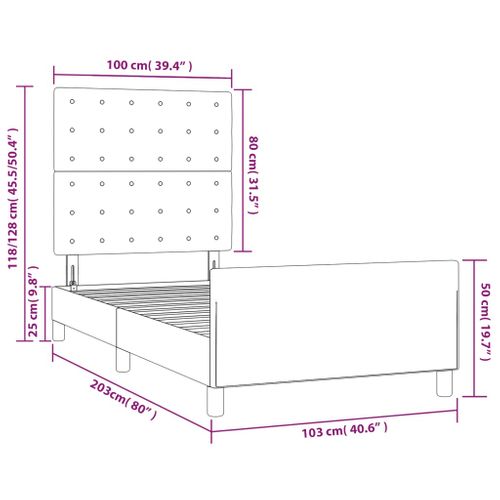 Cadre De Lit Sans Matelas Cappuccino 100x200 Cm Simili