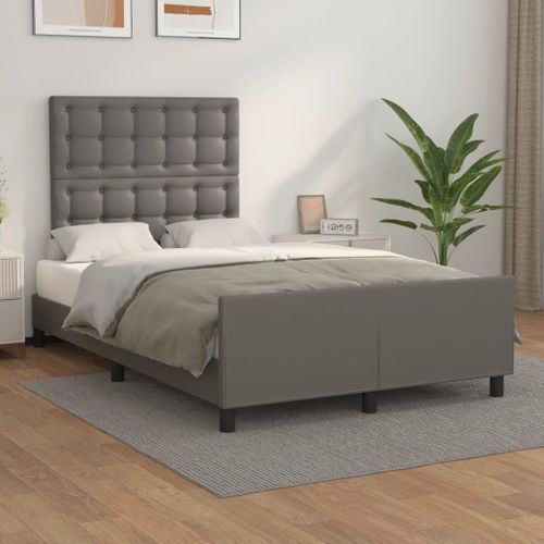 Cadre De Lit Sans Matelas Gris 120x200 Cm Similicuir