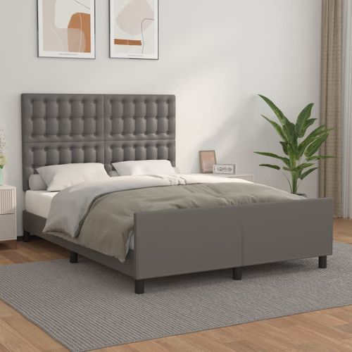 Cadre De Lit Sans Matelas Gris 140x200 Cm Simili
