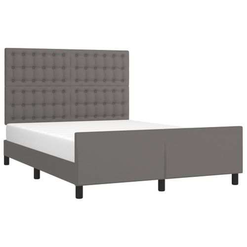 Cadre De Lit Sans Matelas Gris 140x200 Cm Simili