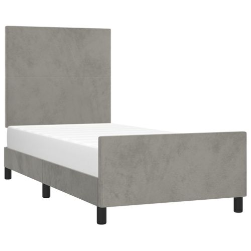 Cadre De Lit Sans Matelas Gris Clair 90x190 Cm Velours