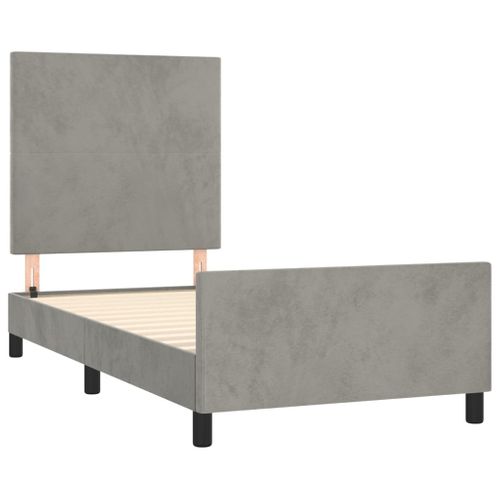 Cadre De Lit Sans Matelas Gris Clair 90x200 Cm Velours