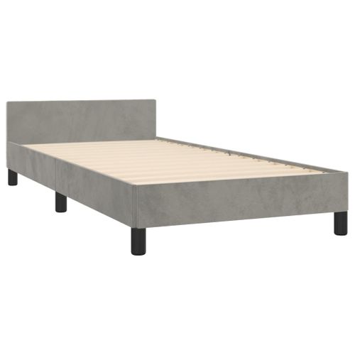 Cadre De Lit Sans Matelas Gris Clair 90x200 Cm Velours