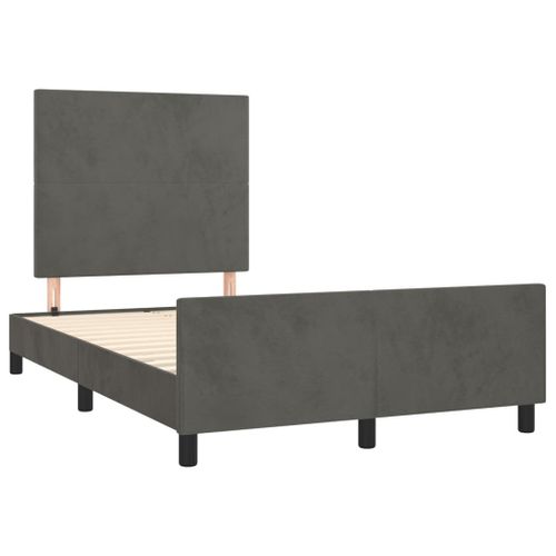 Cadre De Lit Sans Matelas Gris Foncé 120x200 Cm Velours