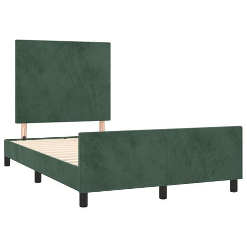 Cadre De Lit Sans Matelas Vert Foncé 120x200 Cm Velours