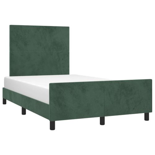 Cadre De Lit Sans Matelas Vert Foncé 120x200 Cm Velours