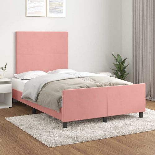 Cadre De Lit Sans Matelas Rose 120x200 Cm Velours