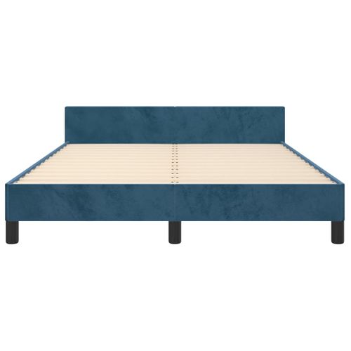 Cadre De Lit Sans Matelas Bleu Foncé 140x200 Cm Velours