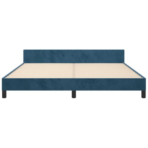 Cadre De Lit Sans Matelas Bleu Foncé 160x200 Cm Velours