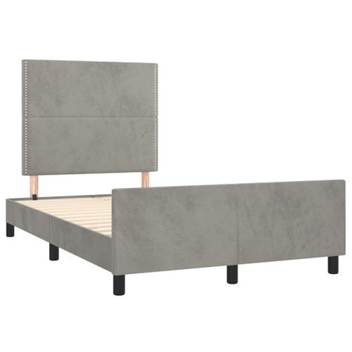 Cadre De Lit Sans Matelas Gris Clair 120x200 Cm Velours