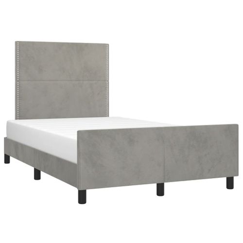 Cadre De Lit Sans Matelas Gris Clair 120x200 Cm Velours