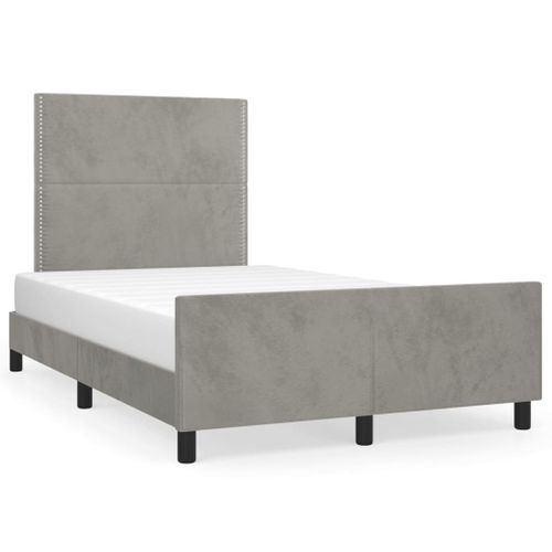 Cadre De Lit Sans Matelas Gris Clair 120x200 Cm Velours
