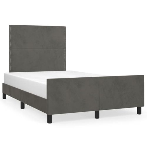 Cadre De Lit Sans Matelas Gris Foncé 120x200 Cm Velours