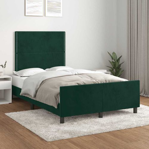 Cadre De Lit Sans Matelas Vert Foncé 120x200 Cm Velours