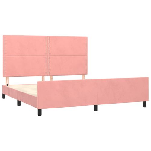 Cadre De Lit Sans Matelas Rose 160x200 Cm Velours