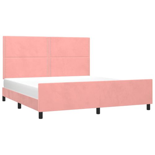 Cadre De Lit Sans Matelas Rose 160x200 Cm Velours