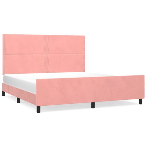 Cadre De Lit Sans Matelas Rose 160x200 Cm Velours