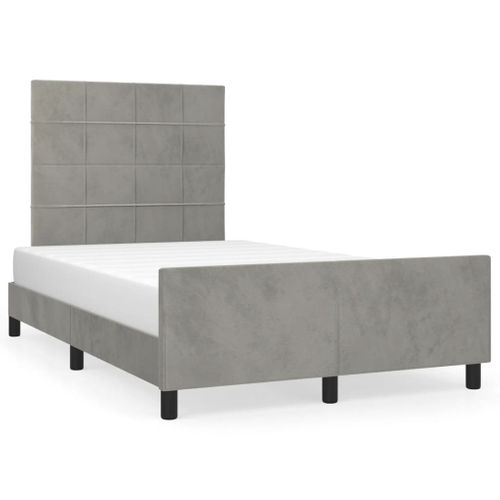 Cadre De Lit Sans Matelas Gris Clair 120x200 Cm Velours