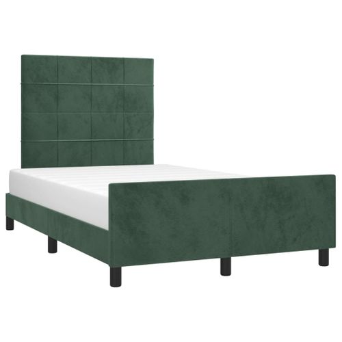 Cadre De Lit Sans Matelas Vert Foncé 120x200 Cm Velours