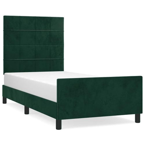 Cadre De Lit Sans Matelas Vert Foncé 120x200 Cm Velours