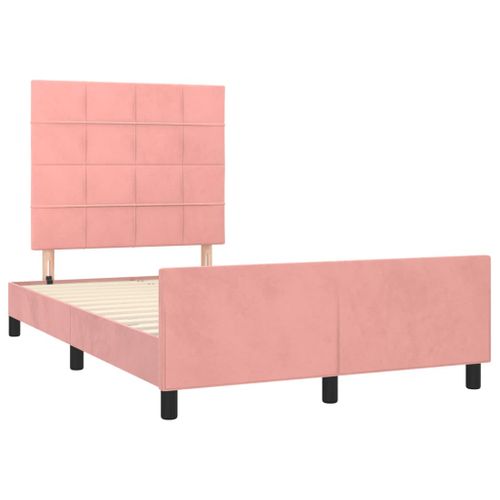 Cadre De Lit Sans Matelas Rose 120x200 Cm Velours