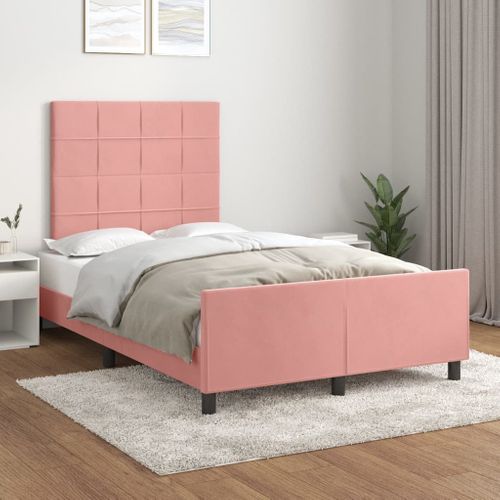 Cadre De Lit Sans Matelas Rose 120x200 Cm Velours