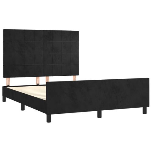 Cadre De Lit Sans Matelas Noir 140x200 Cm Velours