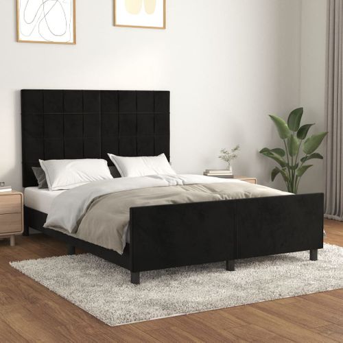 Cadre De Lit Sans Matelas Noir 140x200 Cm Velours