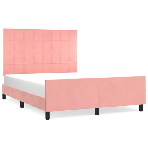 Cadre De Lit Sans Matelas Rose 140x200 Cm Velours