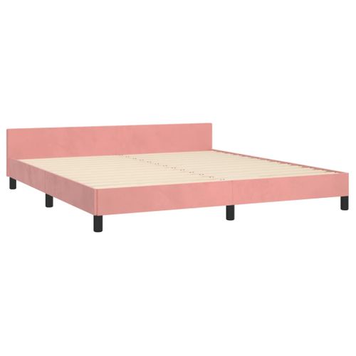 Cadre De Lit Sans Matelas Rose Velours 180 x 200 cm
