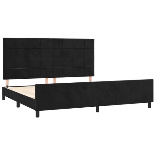 Cadre De Lit Sans Matelas Noir 200x200 Cm Velours