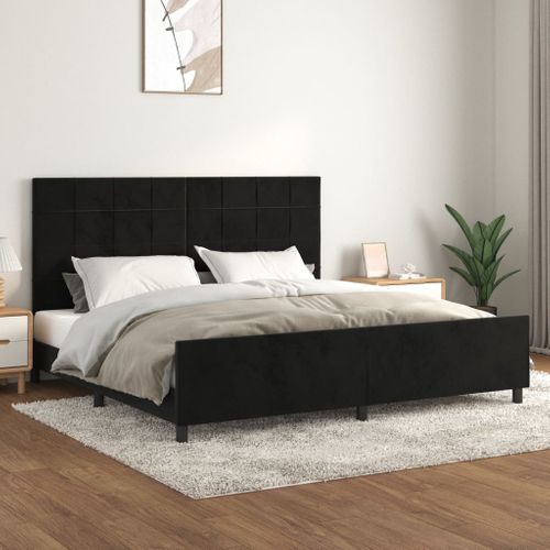 Cadre De Lit Sans Matelas Noir 200x200 Cm Velours