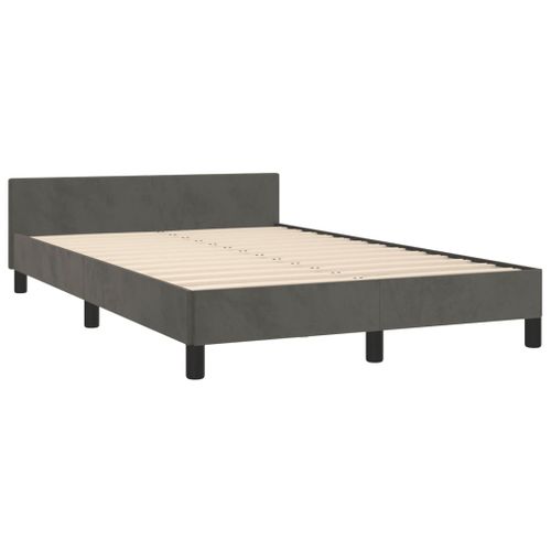 Cadre De Lit Sans Matelas Gris Foncé 120x200 Cm Velours