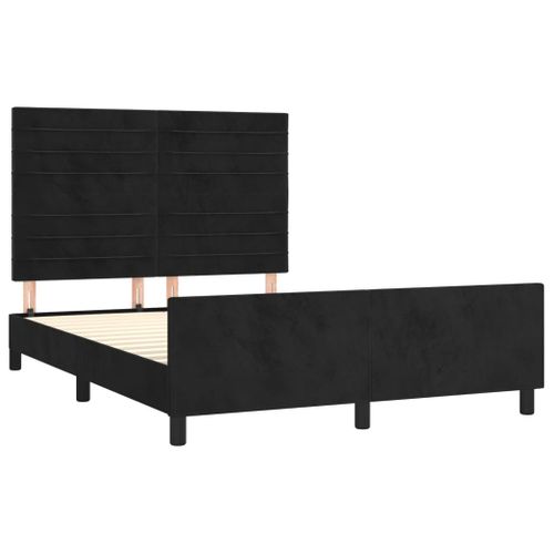 Cadre De Lit Sans Matelas Noir 140x190 Cm Velours