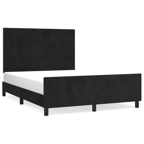 Cadre De Lit Sans Matelas Noir 140x190 Cm Velours