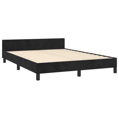 Cadre De Lit Sans Matelas Noir 140x190 Cm Velours