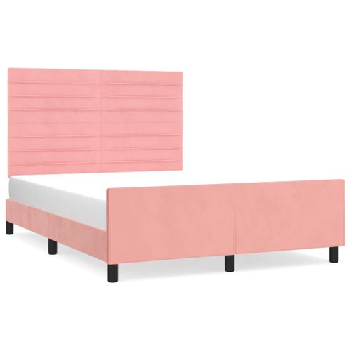 Cadre De Lit Sans Matelas Rose 140x190 Cm Velours