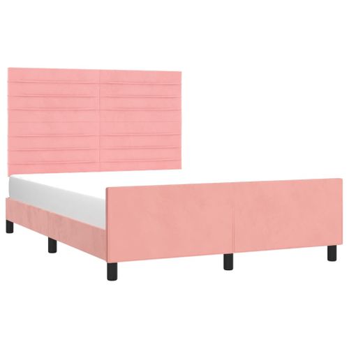 Cadre De Lit Sans Matelas Rose 140x200 Cm Velours