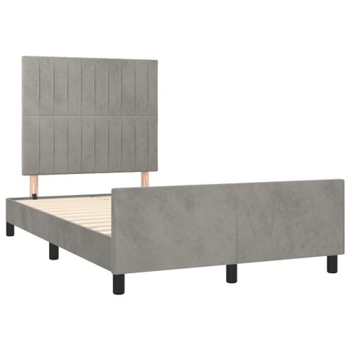 Cadre De Lit Sans Matelas Gris Clair 120x200 Cm Velours
