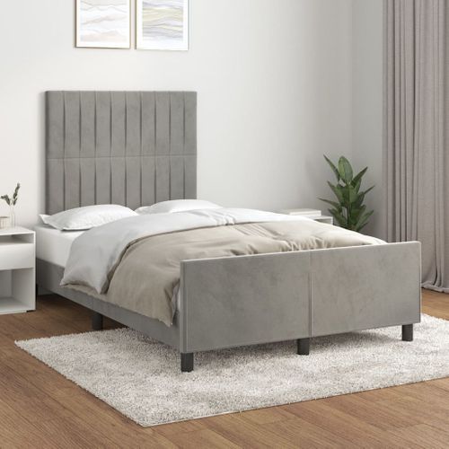 Cadre De Lit Sans Matelas Gris Clair 120x200 Cm Velours