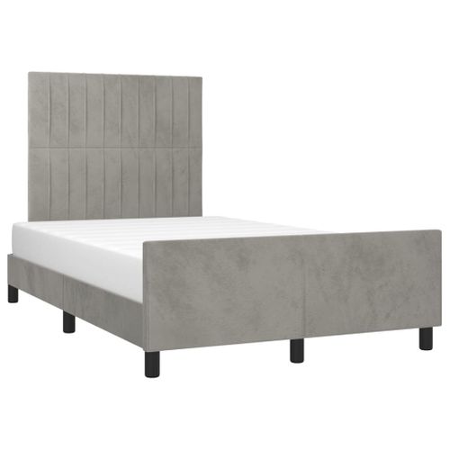 Cadre De Lit Sans Matelas Gris Clair 120x200 Cm Velours
