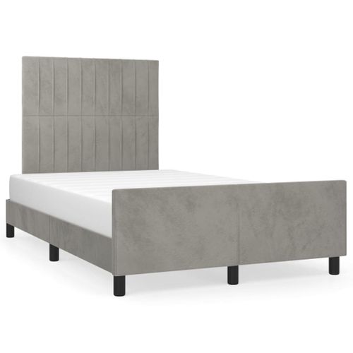 Cadre De Lit Sans Matelas Gris Clair 120x200 Cm Velours