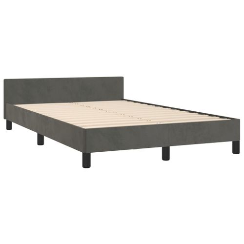 Cadre De Lit Sans Matelas Gris Foncé 120x200 Cm Velours