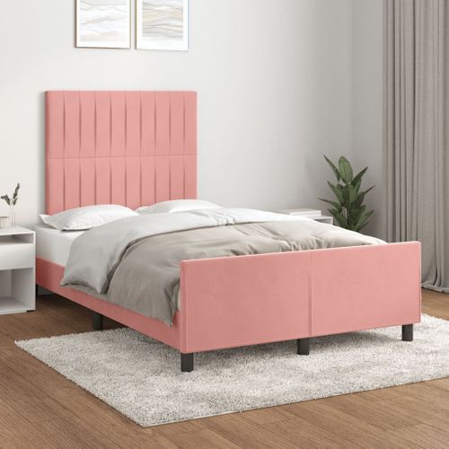 Cadre De Lit Sans Matelas Rose 120x200 Cm Velours
