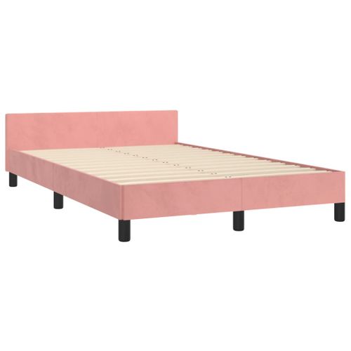 Cadre De Lit Sans Matelas Rose 120x200 Cm Velours