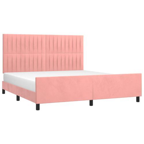 Cadre De Lit Sans Matelas Rose 160x200 Cm Velours