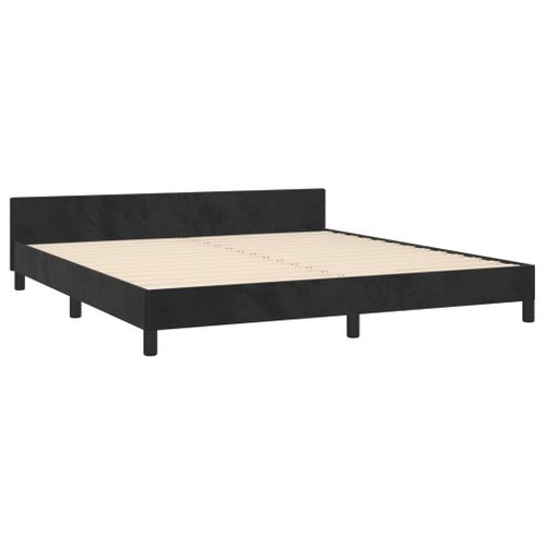 Cadre De Lit Sans Matelas Noir Velours 180 x 200 cm