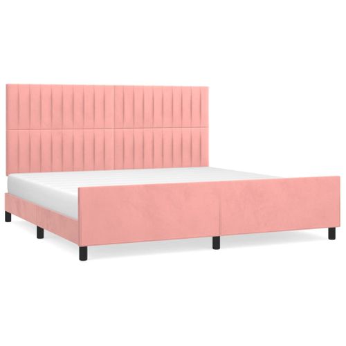 Cadre De Lit Sans Matelas Rose 200x200 Cm Velours