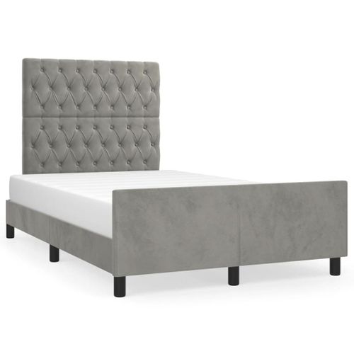Cadre De Lit Sans Matelas Gris Clair 120x200 Cm Velours