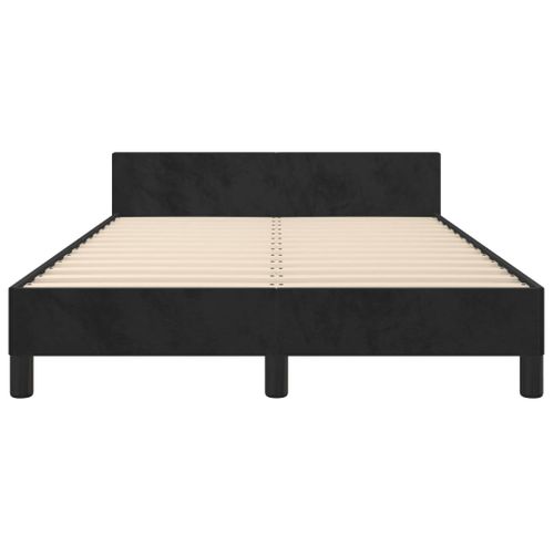 Cadre De Lit Avec Tête De Lit Noir 120x200 Cm Velours